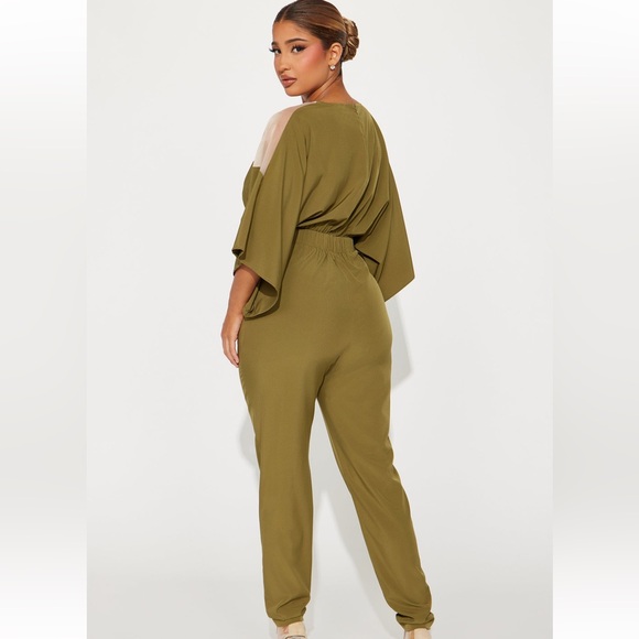 Fashion Nova Weekend Feels Jumpsuit - Olive - Picture 3 of 5